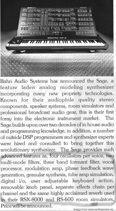 bahn sage synthesizer
