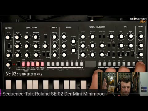 Roland SE-02 Mini-Minimoog, Synthesizer Boutique SequencerTalk Monolog Studio Electronics