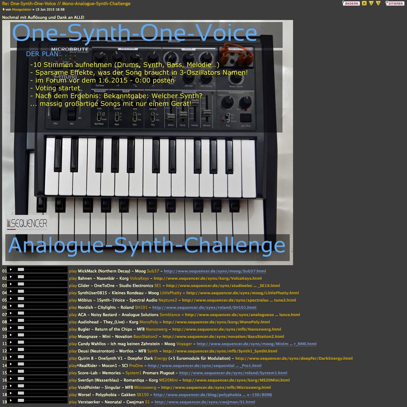 one synth one voice