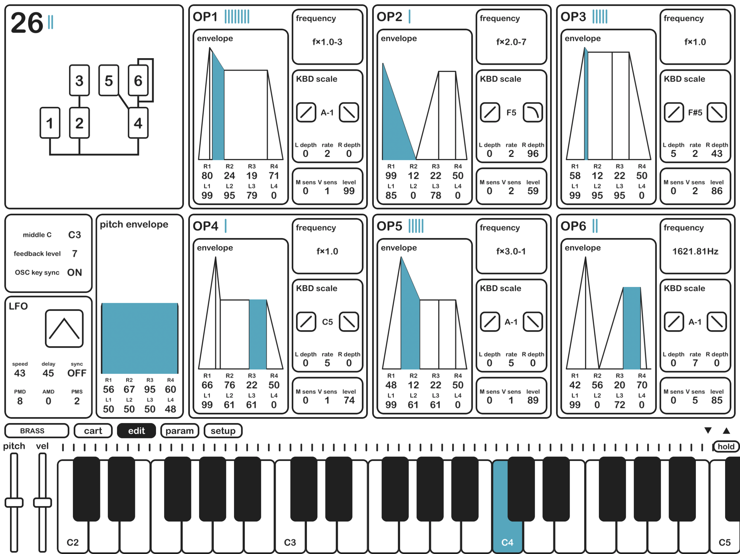 6OPerator FMSynthesizer NFM + KQ Dixie + Phasemaker iOS DX7 / FM8