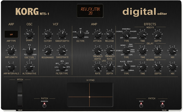 Korg NTS1 Editor - zeigt alle Parameter übersichtlich - der NTS1 hat MIDI & USB daher alles einfach zu erreichen.