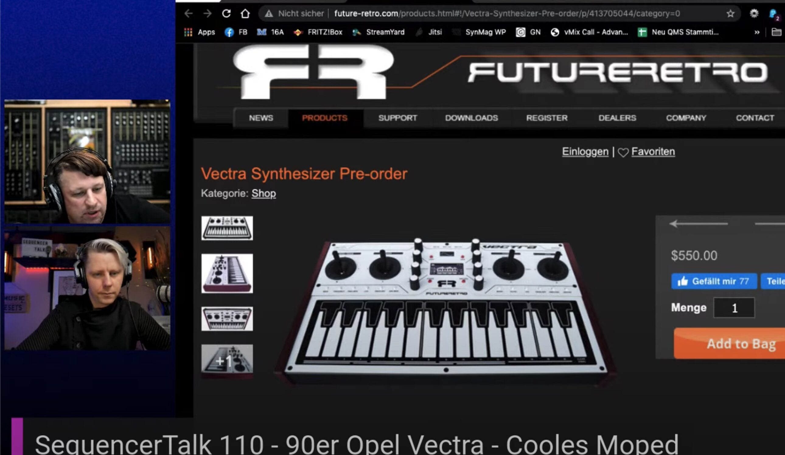 SequencerTalk 110 Synth FutureRetro Vectra