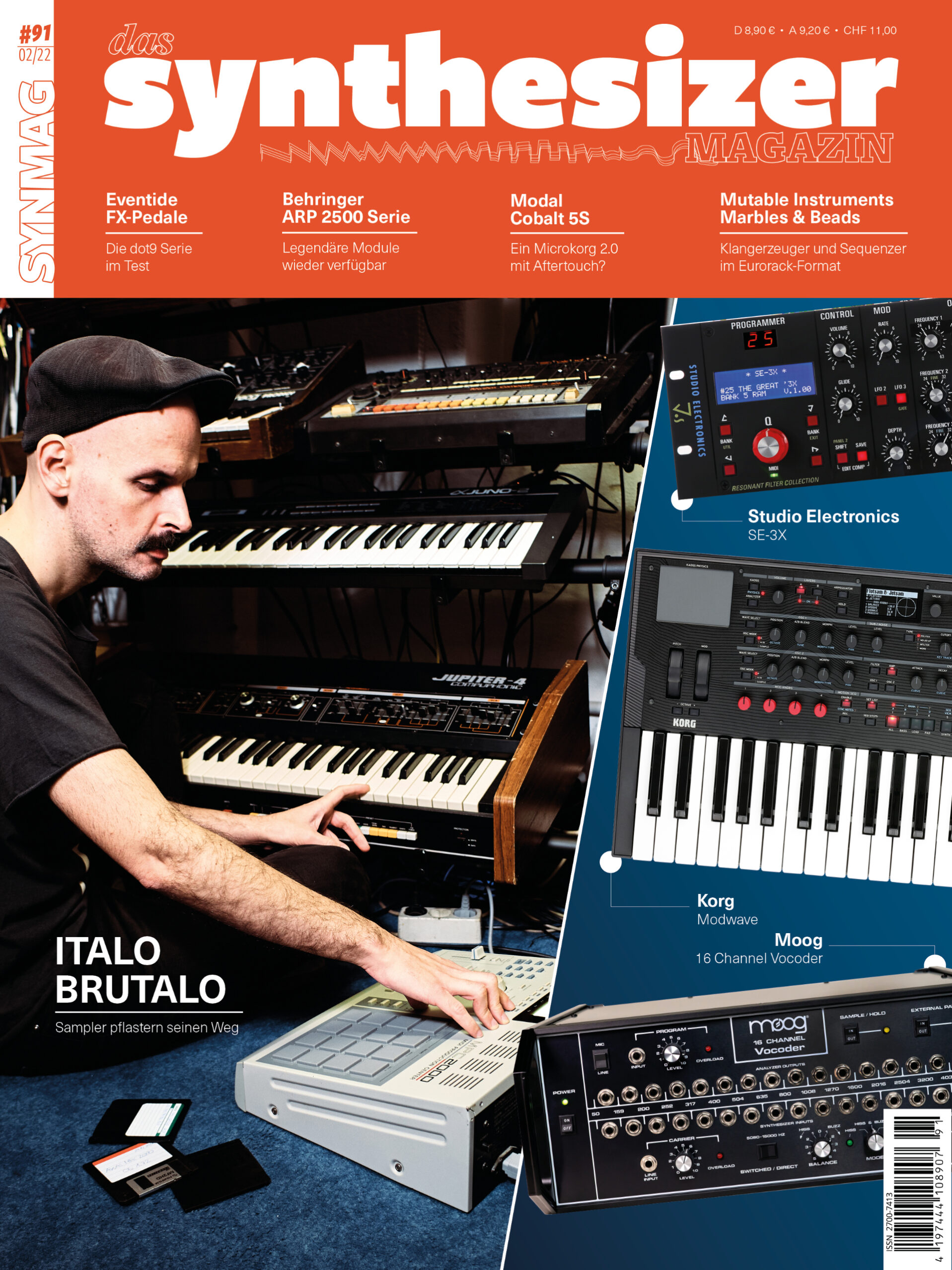 Das Synthesizer-Magazin SynMag 91 - Korg Modwave, Moog Vocoder, Modal Cobalt 5S, Studio Electronics SE-3X, ARP 2500 & Mutable Module etc.