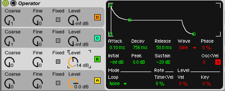 Operator FM Bass patch Ableton live