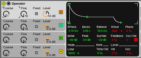 Operator FM Bass patch Ableton live