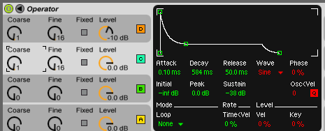 Operator FM Bass patch Ableton live