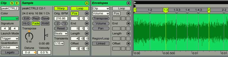 warp marker und parameter ableton live