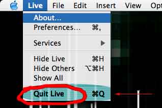 quit ableton live .. ehm life