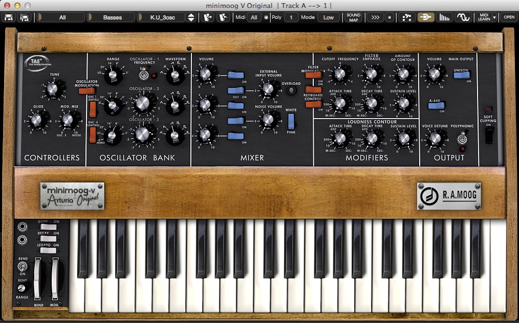 Arturia Minimoog V synthesizer