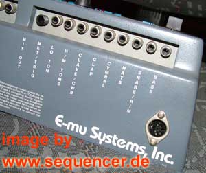 Emu Drumulator Anschlüsse DIN SYNC