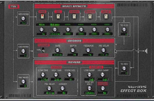 variOS Jupiter 8 FX section