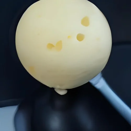 a ball made of cheese with holes -2.webp a ball made of cheese with holes -2.webp