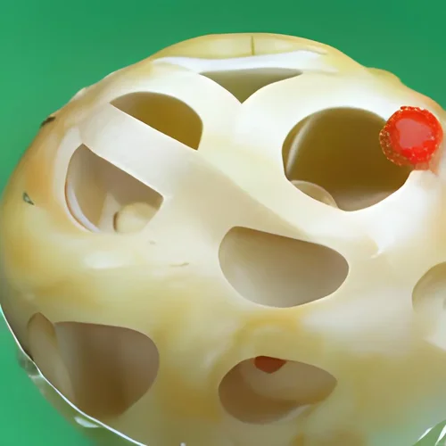 a ball made of cheese with holes -3.webp a ball made of cheese with holes -3.webp