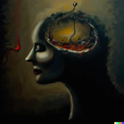 DALL·E 2022-08-26 12.49.06 - abstract oilpainting in dali style of a man lost inside the brai...webp
