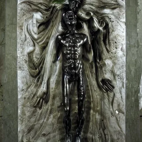 a monument made of marble showing God dying of an overdose heroin, his fearful soul descending...jpg a monument made of marble showing God dying of an overdose heroin, his fearful soul descending...jpg