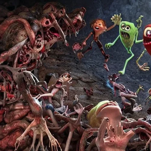 a wide angle, hyper realistic picture of soulless humans, with rotten flesh falling from their...jpg a wide angle, hyper realistic picture of soulless humans, with rotten flesh falling from their...jpg