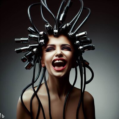 a model with hair made of xlr-cables-1.jpg