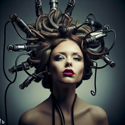 a model with hair made of xlr-cables-2.jpg