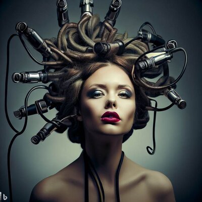 a model with hair made of xlr-cables-2.jpg