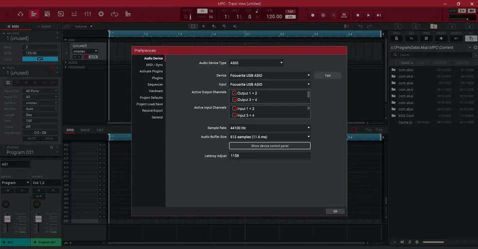 Akai Preferences - Activate Plugins  01.webp