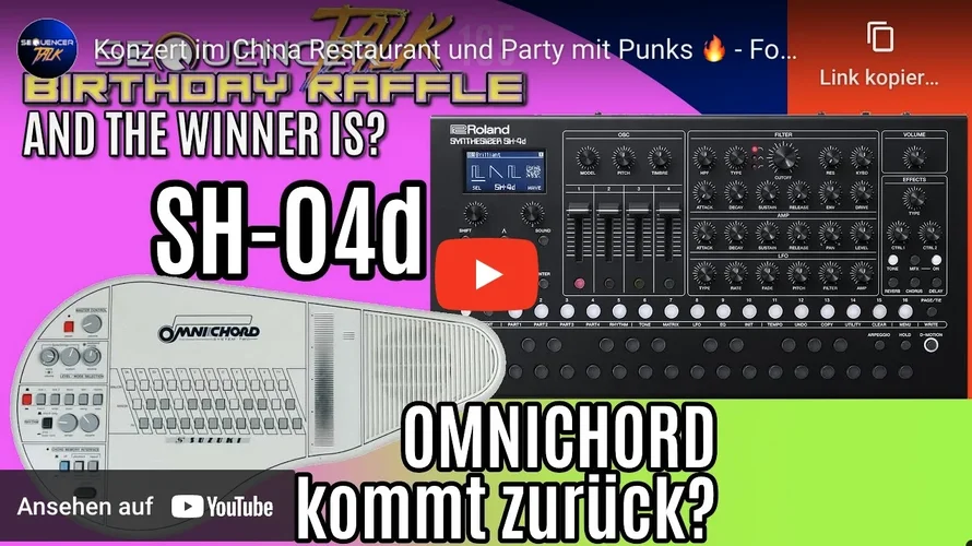 SequencerTalk 165 - Heute live - Bekanntgabe des Mammut-Spiels, Neues und aktuelle Themen: Roland SH4D, Omnichord kommt zurück, Unsere Eventerfahrung