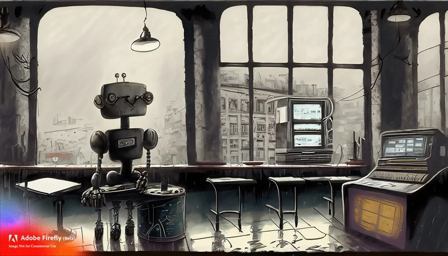 im Stil der 1950er Jahre Zeitungsillustrationen in leichten Graustufen einen rosti-9999916.webp