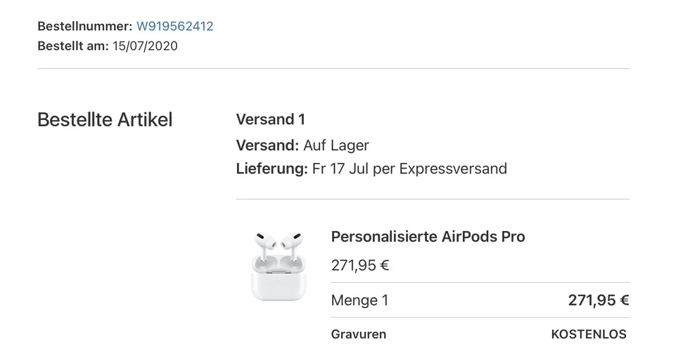 AirPods Pro - Erfahrungsbericht - bei Reparatur 3 Jahre nach Bestellung, Akku tot, Kostenvorschlag 290,90, 20 Euro mehr als Neupreis
