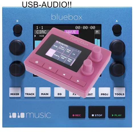 1010music Boxen (Bluebox) kann USB-Audio (stereo rein & raus) und alle anderen bekommen USB-MIDI Update