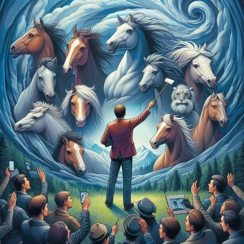 Zeige mir irgendetwas, was dir gerade einfällt, aber bitte künstlerisch hochrangig! Bitte kei...webp