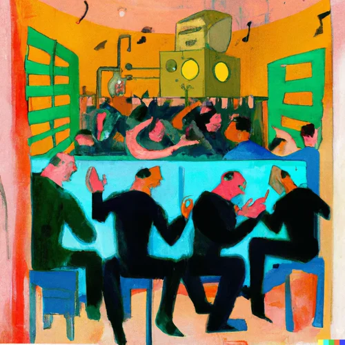 DALL·E 2024-01-11 14.43.40 - An overcrowded prison cell with inmates playing synthesizers and ...png DALL·E 2024-01-11 14.43.40 - An overcrowded prison cell with inmates playing synthesizers and ...png