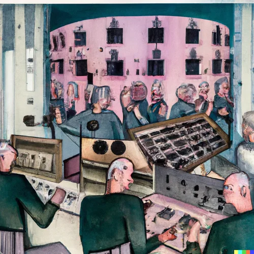 DALL·E 2024-01-11 14.43.31 - An overcrowded prison cell with inmates playing synthesizers and ...png DALL·E 2024-01-11 14.43.31 - An overcrowded prison cell with inmates playing synthesizers and ...png