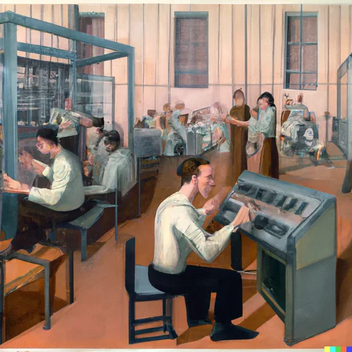 DALL·E 2024-01-11 14.42.24 - An overcrowded prison cell with inmates playing synthesizers and ...png DALL·E 2024-01-11 14.42.24 - An overcrowded prison cell with inmates playing synthesizers and ...png