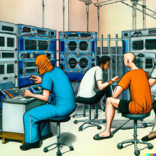 DALL·E 2024-01-11 14.42.18 - An overcrowded prison cell with inmates playing synthesizers and ...png DALL·E 2024-01-11 14.42.18 - An overcrowded prison cell with inmates playing synthesizers and ...png