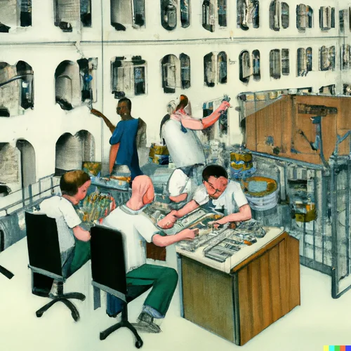 DALL·E 2024-01-11 14.42.08 - An overcrowded prison cell with inmates playing synthesizers and ...png DALL·E 2024-01-11 14.42.08 - An overcrowded prison cell with inmates playing synthesizers and ...png