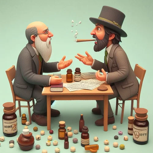 die Loschmidt&#039;sche Zahl trifft auf einen Homöopathieverfechter und zankt sich mit diesem-1.webp