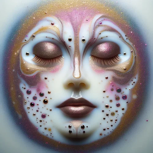 face made of floating milk and glittery colored oil-1.webp