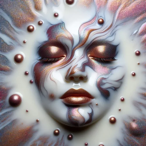 face made of floating milk and glittery colored oil-4.webp