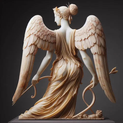 die Rückansicht einer aus Alabaster mit einem Teil farbigen Metalls geformten Amazone. Ganzkö...webp die Rückansicht einer aus Alabaster mit einem Teil farbigen Metalls geformten Amazone. Ganzkö...webp