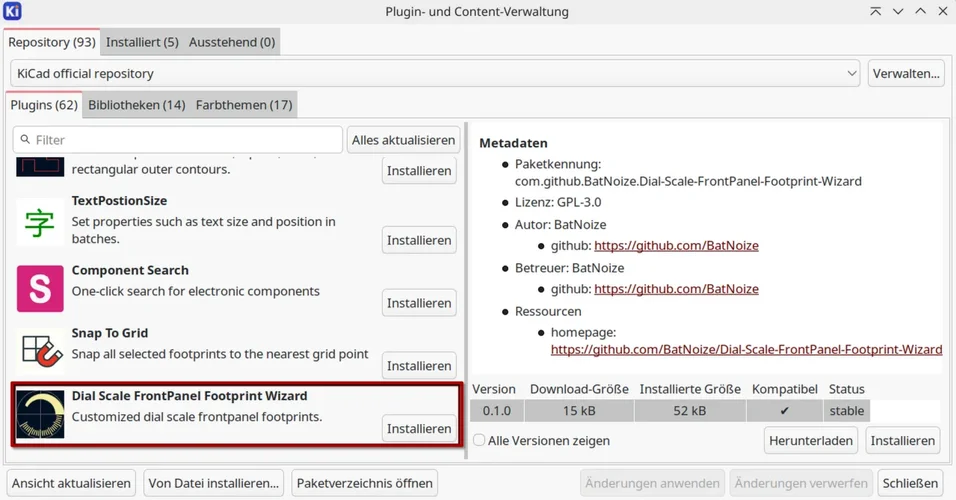 DialScale in der KiCad Plugin Liste.png