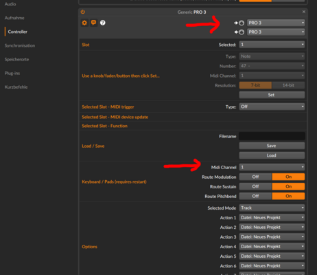 pro 3 plug se bitwig 4 controller.PNG