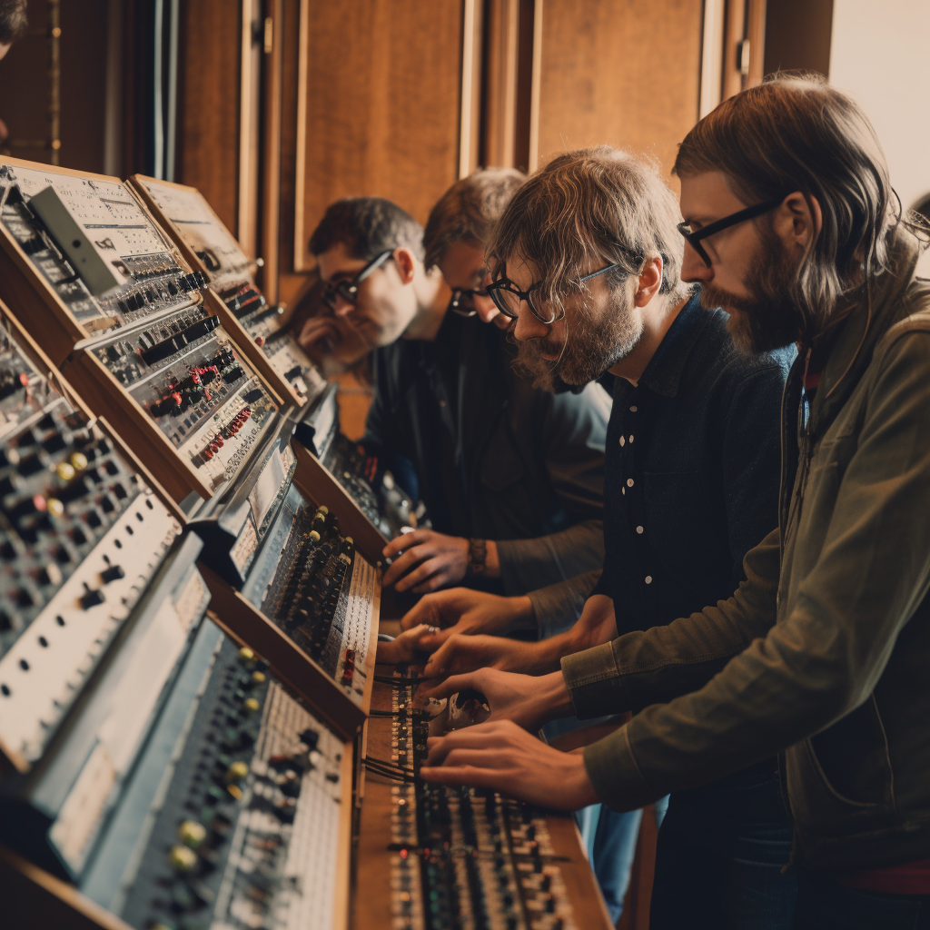 verstaerker_a_group_of_nerdy_synthesizer_players_in_a_german_kn_466a34cc-9795-4050-a46d-d339a344eeb8.png