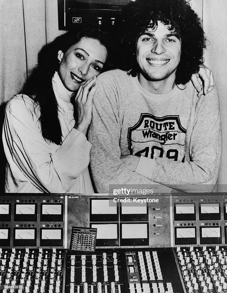 portrait-of-actress-christine-kaufmann-and-music-engineer-harald-in-picture-id568942815
